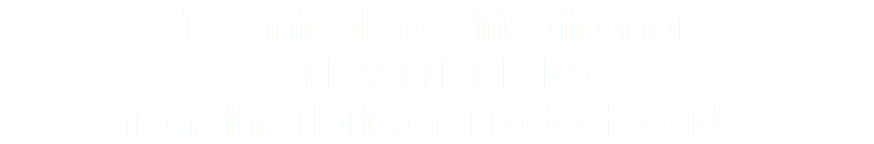 Technical specification for OPERABLE LINING from the Horizons Product Guide